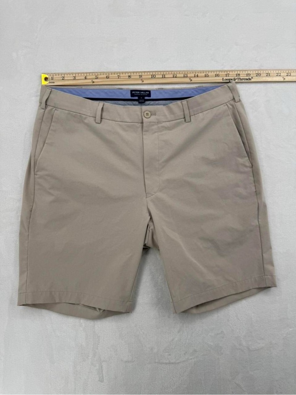 Men’s Peter Miller Crown Crafted Surge Performance Shorts Taupe Size 36 - Picture 3 of 7